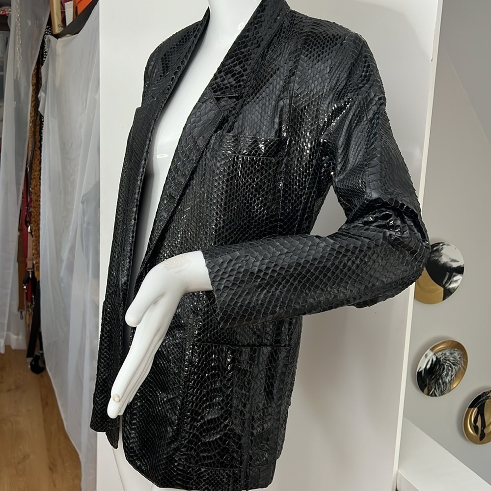 Python Snakeskin Sz 6-8 Custom Made Blazer Jacket… - image 5